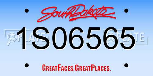 1S06565 South Dakota License Plate