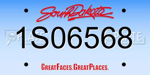 1S06568 South Dakota License Plate