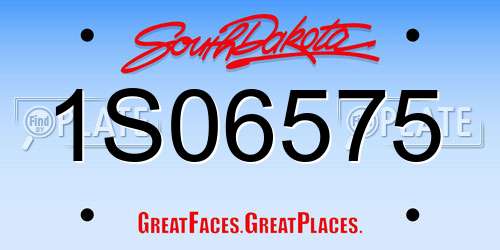 1S06575 South Dakota License Plate