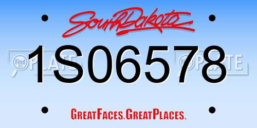 1S06578 South Dakota License Plate