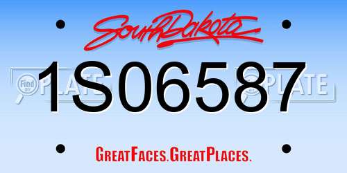 1S06587 South Dakota License Plate