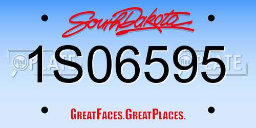 1S06595 South Dakota License Plate