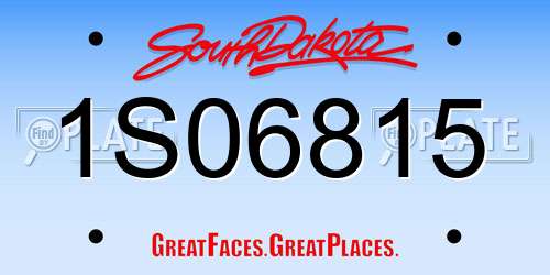 1S06815 South Dakota License Plate