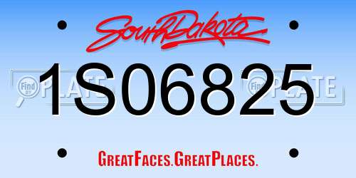 1S06825 South Dakota License Plate