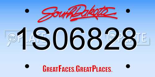1S06828 South Dakota License Plate
