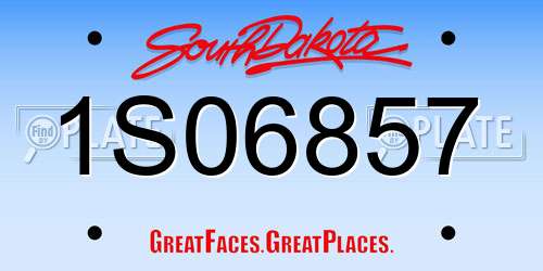 1S06857 South Dakota License Plate
