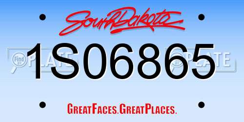 1S06865 South Dakota License Plate