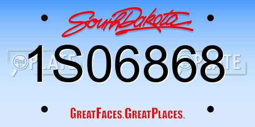 1S06868 South Dakota License Plate