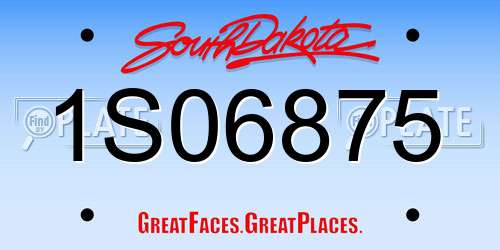 1S06875 South Dakota License Plate