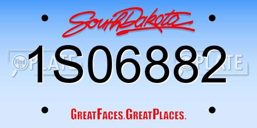 1S06882 South Dakota License Plate