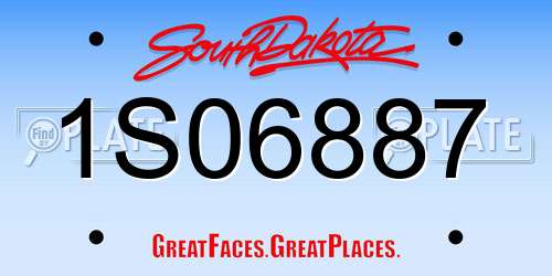 1S06887 South Dakota License Plate