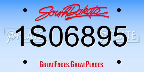 1S06895 South Dakota License Plate