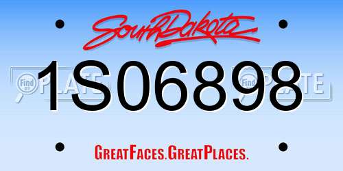 1S06898 South Dakota License Plate