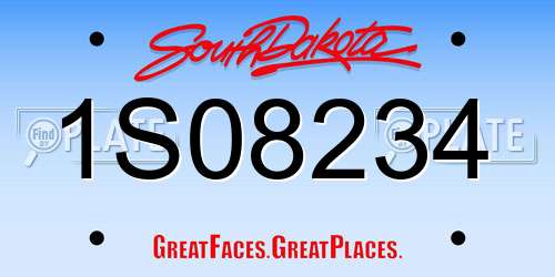 1S08234 South Dakota License Plate