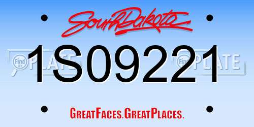 1S09221 South Dakota License Plate