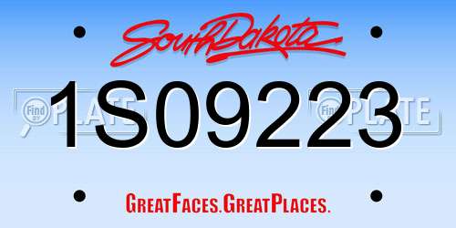 1S09223 South Dakota License Plate