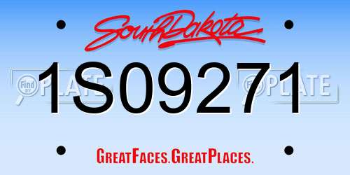 1S09271 South Dakota License Plate