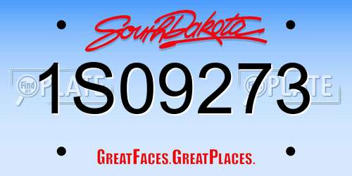 1S09273 South Dakota License Plate