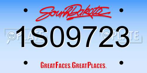 1S09723 South Dakota License Plate
