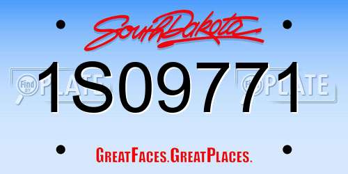 1S09771 South Dakota License Plate