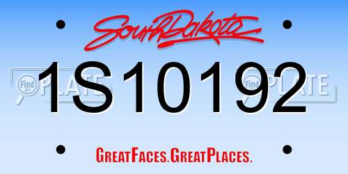 1S10192 South Dakota License Plate