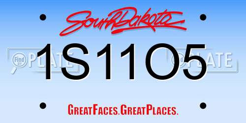 1S11O5 South Dakota License Plate