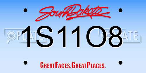 1S11O8 South Dakota License Plate