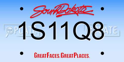 1S11Q8 South Dakota License Plate