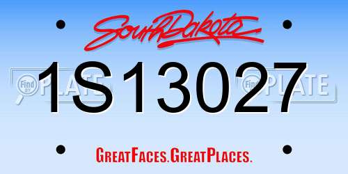 1S13027 South Dakota License Plate