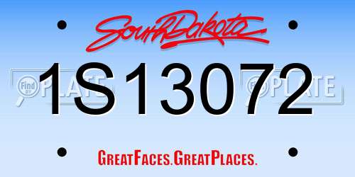 1S13072 South Dakota License Plate