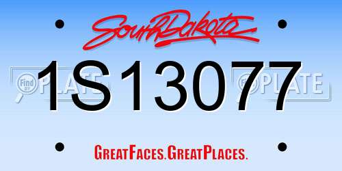 1S13077 South Dakota License Plate