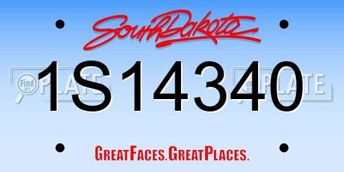 1S14340 South Dakota License Plate