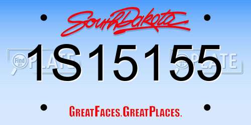 1S15155 South Dakota License Plate