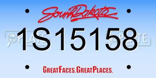 1S15158 South Dakota License Plate