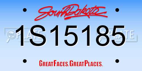 1S15185 South Dakota License Plate