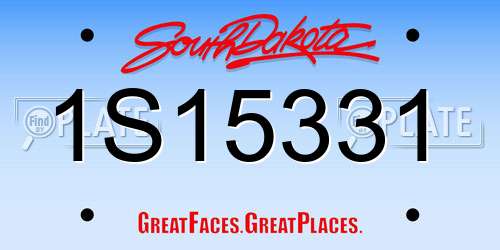 1S15331 South Dakota License Plate