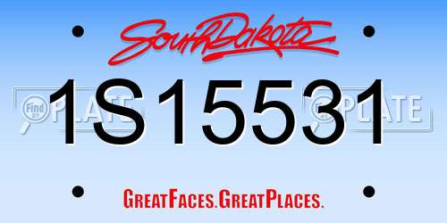 1S15531 South Dakota License Plate