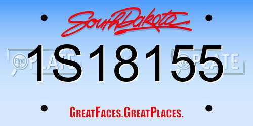 1S18155 South Dakota License Plate