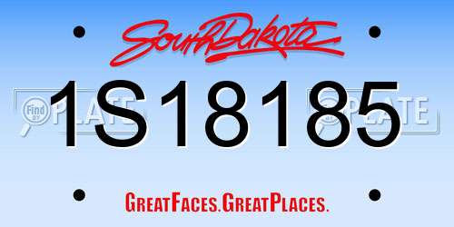 1S18185 South Dakota License Plate
