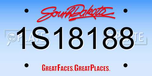 1S18188 South Dakota License Plate