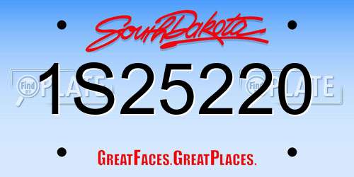 1S25220 South Dakota License Plate