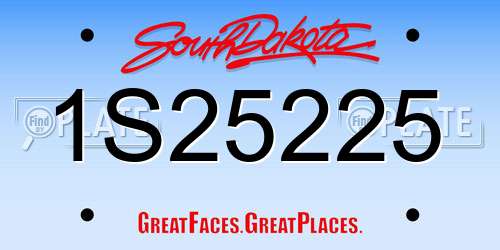 1S25225 South Dakota License Plate