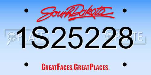 1S25228 South Dakota License Plate