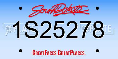 1S25278 South Dakota License Plate