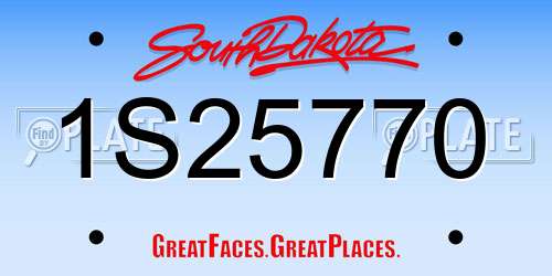 1S25770 South Dakota License Plate