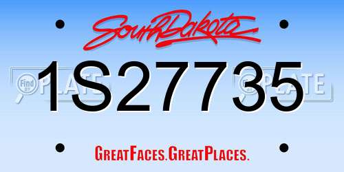 1S27735 South Dakota License Plate