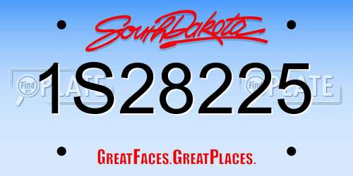 1S28225 South Dakota License Plate