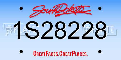 1S28228 South Dakota License Plate