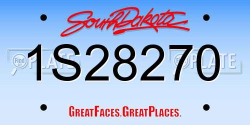 1S28270 South Dakota License Plate