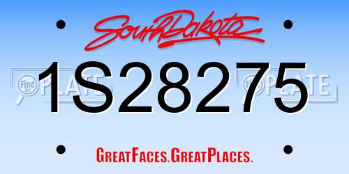 1S28275 South Dakota License Plate
